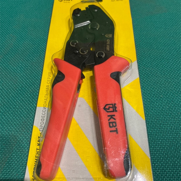 Клещи для опрессовки неизолированных разъемов и автоклемм из листовой меди, 0.08-1мм2, КВТ СТС-Д