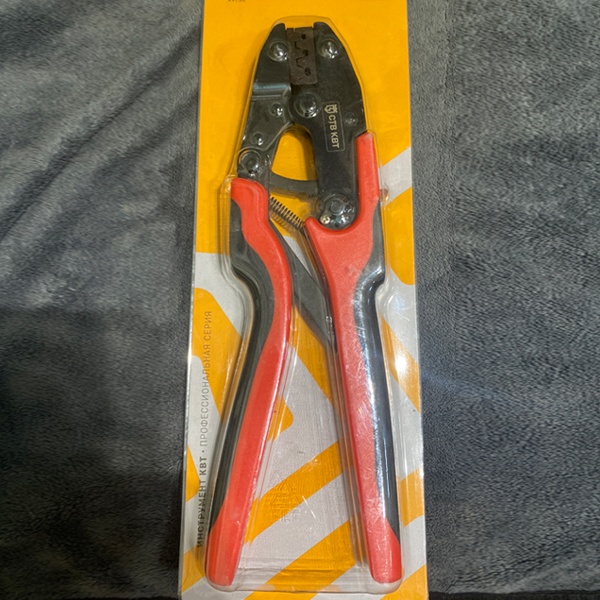 Клещи для опрессовки наконечников из листовой меди, 0.25-6мм2, КВТ СТВ-14