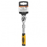 Ключ трещоточный телескопический Kranz 1/4, 162-210мм, CrV, двухкомпонентная рукоятка