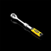 Ключ трещоточный телескопический Kranz 1/4, 162-210мм, CrV, двухкомпонентная рукоятка