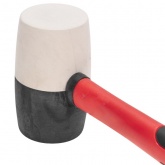 Киянка резиновая Kranz 450г, черно-белая резина, фибергласовая рукоятка