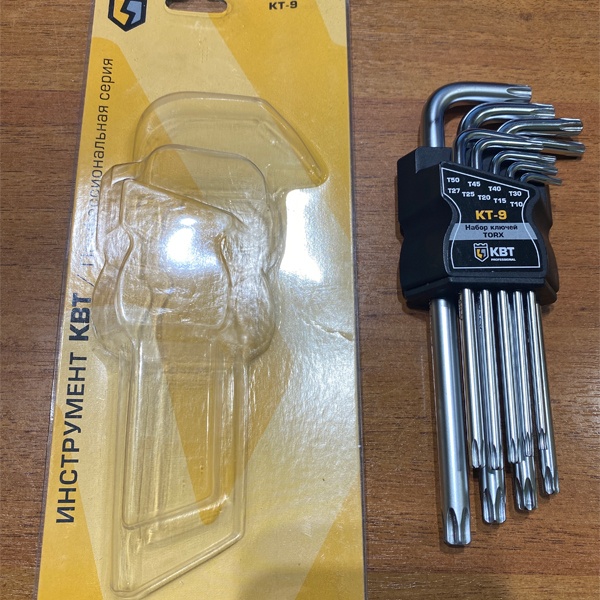 Набор Г-образных ключей ключей КТ-9 с профилем торкс