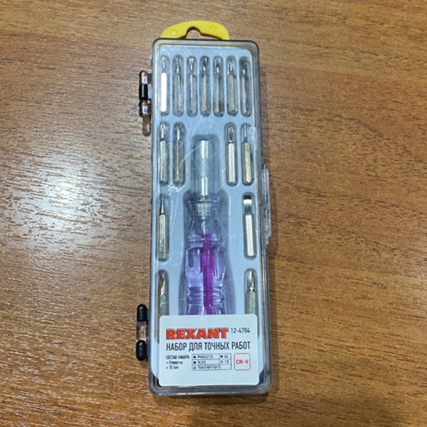 Отвертка для работ в электронике с 15 сменными битами Рексант