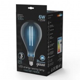 Лампа филаментная светодиодная Gauss PS160 6W 4200K E27 330Lm серый прямая нить