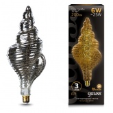 Лампа филаментная светодиодная Gauss TL120 6W 2400K E27 200Lm серый спираль