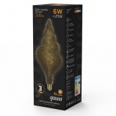 Лампа филаментная светодиодная Gauss TL120 6W 2400K E27 200Lm серый спираль