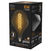 Лампа Gauss Filament SD160 8W 2400К 300lm Е27 gray flexible LED