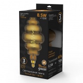 Лампа филаментная светодиодная Gauss Honeycomb 8.5W 1800K E27 165Lm серый спираль