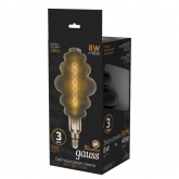 Лампа филаментная светодиодная Gauss Honeycomb 8W 2700K 380Lm E27 серый спираль