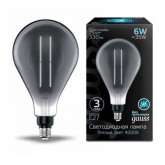 Лампа филаментная светодиодная Gauss G200 6W 4200K E27 330Lm серый прямая нить