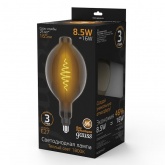 Лампа филаментная светодиодная Gauss BT180 8.5W 1800K E27 165Lm серый спираль