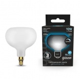 Лампа филаментная светодиодная Gauss А190 10W 4100K E27 890Lm молочный диммируемая