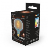 Лампа филаментная светодиодная Gauss G125 5W 1800K E27 190Lm sky blue flexible