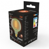 Лампа Gauss Filament G125 5W 190lm 1800К Е27 green flexible LED
