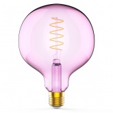 Лампа Gauss Filament G125 5W 190lm 1800К Е27 pink flexible LED