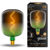 Лампа филаментная светодиодная Gauss V140 5W 1800K E27 200Lm green-clear flexible