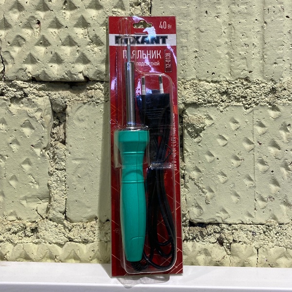 Паяльник с нагревателем, долговечное жало, 220 В/40 Вт, LED подсветка, Рексант