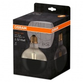 Лампа светодиодная шар Osram Globe125 Vintage 1906 CL Mirror B 7W 2700K E27 178x125mm черный матовый