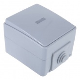 Выключатель с подсветкой открытой установки ЭРА Эксперт 11-1602-03 IP65 серый