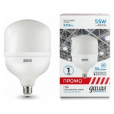 Лампа светодиодная Gauss LED Elementary T160 55W 6500K 180-240V E27-E40 5250lm Promo