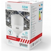 Лампа светодиодная Gauss LED Elementary T160 55W 6500K 180-240V E27-E40 5250lm Promo