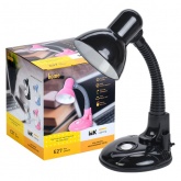 Светильник настольный ИЭК 1005 с кармашком max 40W 220V Е27 на подставке черный