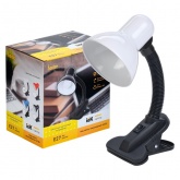 Светильник настольный 1001 на прищепке max 40W 220V Е27 белый IEK