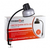 Светильник настольный Бета-СШ НДБ37-60-175 под лампу ЛОН/LED max 60W, 220V Е27, на струбцине серебро