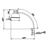 Светильник настольный Бета-СШ НДБ37-60-175 под лампу ЛОН/LED max 60W, 220V Е27, на струбцине, белый
