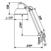 Светильник настольный Бета-КУ НДБ37-60-171 под лампу ЛОН/LED max 60W, 220V Е27, на струбцине, белый