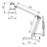 Светильник настольный Надежда + ННБ37-40-170 под лампу ЛОН/LED max 40W 220V Е27 на подставке серебро