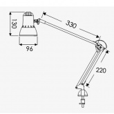 Светильник настольный Надежда НДБ37-40-169 под лампу ЛОН/LED, max 40W 220V Е27, на струбцине, черный