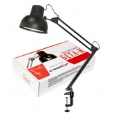 Светильник настольный Бета-К НДБ37-60-159 под лампу ЛОН/LED, max 60W 220V Е27, на струбцине, черный
