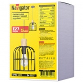 Светильник Navigator 93 302 NLF-P-001-04 40W металл черный провод 1м