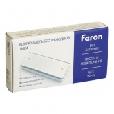 Выключатель дистанционного управления 1-клавишный Feron TM84 (не требует питания) стекло белый