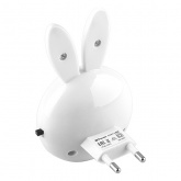 Светильник ночник Зайчик Feron FN1168 4LED 0.5W 220V белый