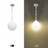 Светильник садово-парковый потолочный ЭРА НСБ 01-60-251 шар опал подвес цепь D250mm Е27