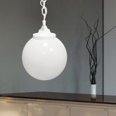 Светильник садово-парковый потолочный ЭРА НСБ 01-60-251 шар опал подвес цепь D250mm Е27