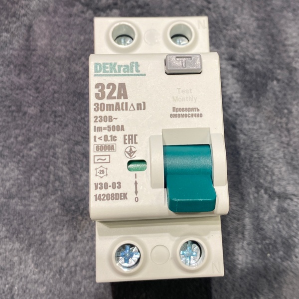 Двухполюсное устройство защитного отключения 32А Шнайдер Электрик класса АС модульного типа
