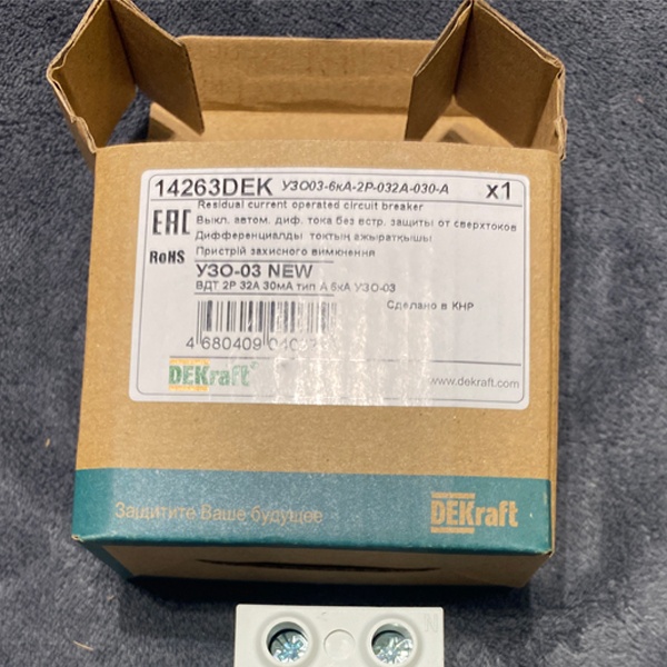 Устройство защитного отключения двухполюсное 30мА тип А, 32А, ток КЗ 6кА, Декрафт