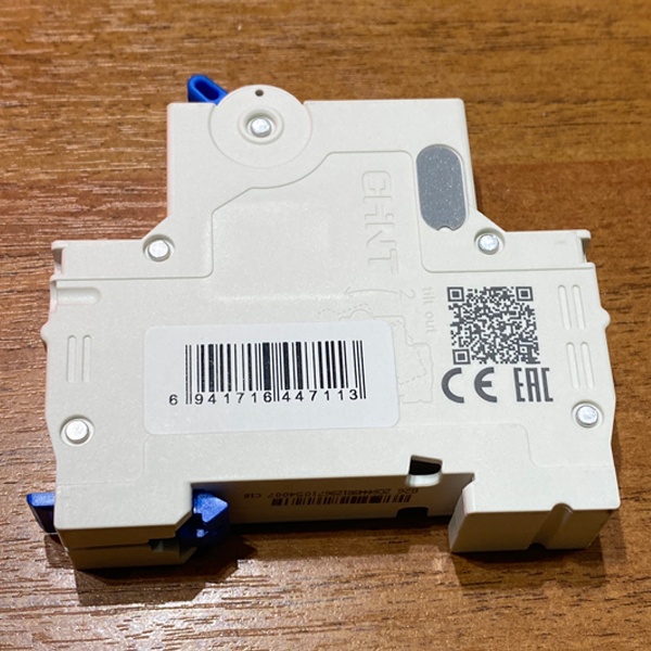 Однополюсный модульный электрический автомат ЧИНТ с уставкой типа С, ток нагрузки 16 Ампер