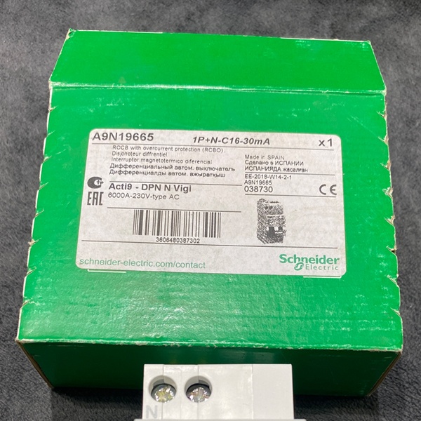 Двухполюсный дифференциальный автоматический выключатель SE Acti9 N VIGI 16А 30mA 6кА 2М Schneider Electric
