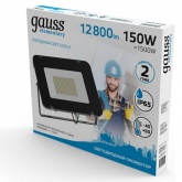 Прожектор светодиодный Gauss Elementary 150W 6500K 12800lm IP65 черный