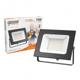 Прожектор светодиодный Gauss Elementary 70W 3000K 4450lm IP65 черный