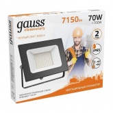 Прожектор светодиодный Gauss Elementary 70W 3000K 4450lm IP65 черный