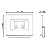 Прожектор светодиодный Gauss Elementary 50W 3000K 3350lm IP65 черный