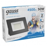 Прожектор светодиодный Gauss Elementary 50W 6500K 3500lm IP65 черный