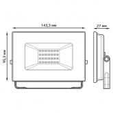 Прожектор светодиодный Gauss Elementary 20W 6500K 1380lm IP65 черный