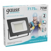 Прожектор светодиодный Gauss Elementary 70W 4000K 7175lm IP65 черный
