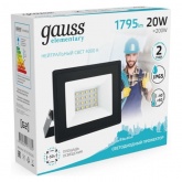 Прожектор светодиодный Gauss Elementary 20W 4000K 1745lm IP65 черный